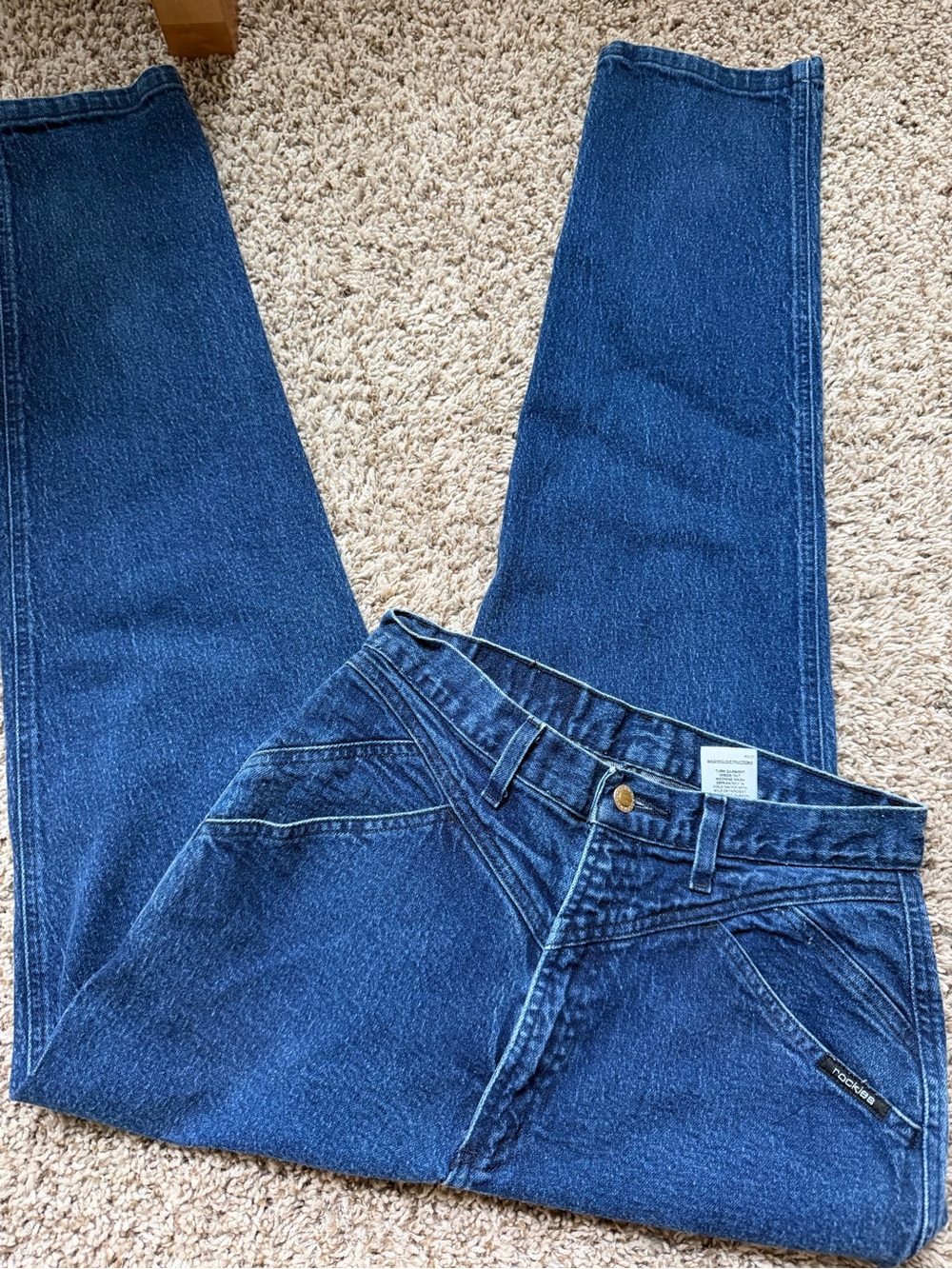 Rockies Straight-Leg Dark Blue High-Rise Jeans